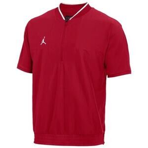 Jordan Team Lightweight Nylon Coaches Jacket Mens M Crimson 1/2 Zip CV5858-613